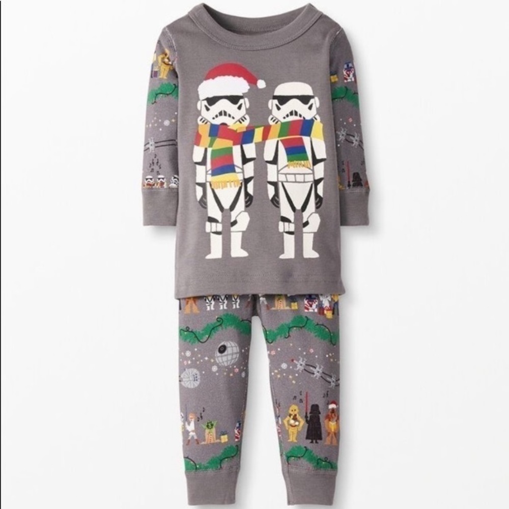 Hanna Andersson NWT Star Wars Storm Trooper Organic Long Johns Pajamas 6-12 Mos